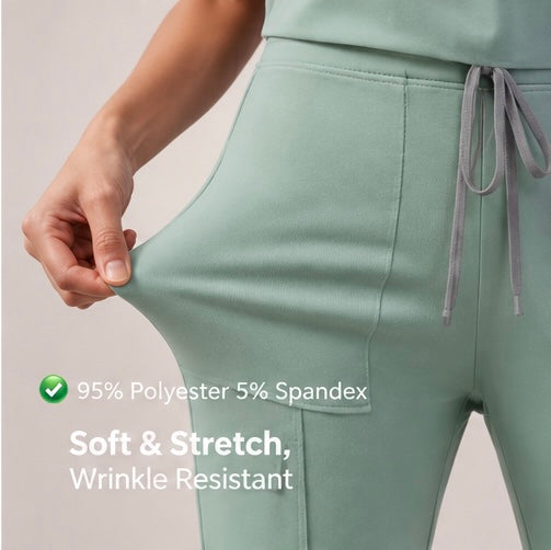 Light Green V Neck Scrub Uniform Set
